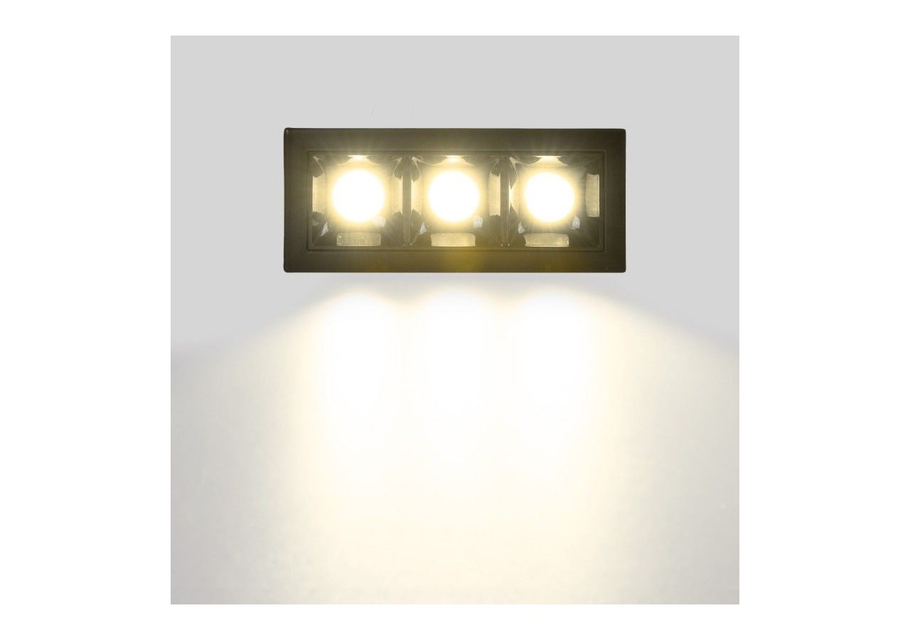 Spot linéaire LED encastré triple 6W-UGR18-IRC90-Puce OSRAM-Noir - B1218-6W-N-BN - Barcelona LED