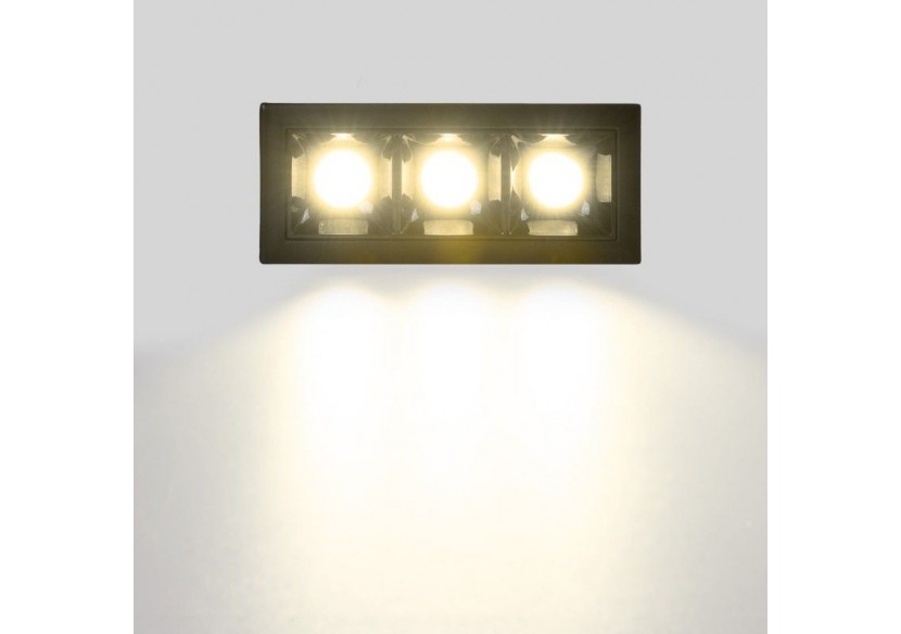 Spot linéaire LED encastré triple 6W-UGR18-IRC90-Puce OSRAM-Noir - B1218-6W-N-BN - Barcelona LED