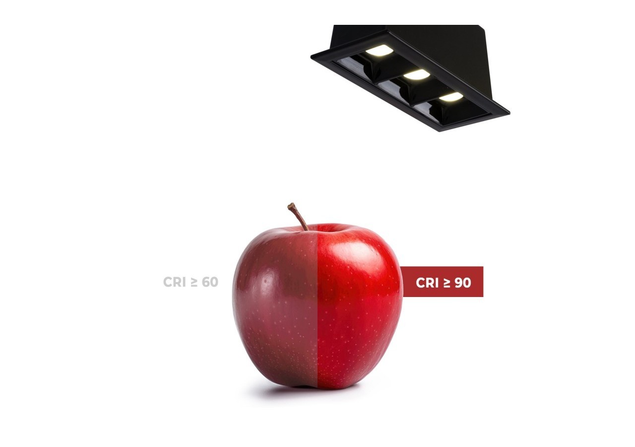 Spot linéaire LED encastré triple 6W-UGR18-IRC90-Puce OSRAM-Noir - B1218-6W-N-BN - Barcelona LED