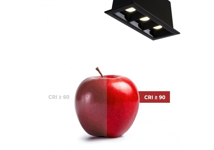 Spot linéaire LED encastré triple 6W-UGR18-IRC90-Puce OSRAM-Noir - B1218-6W-N-BN - Barcelona LED