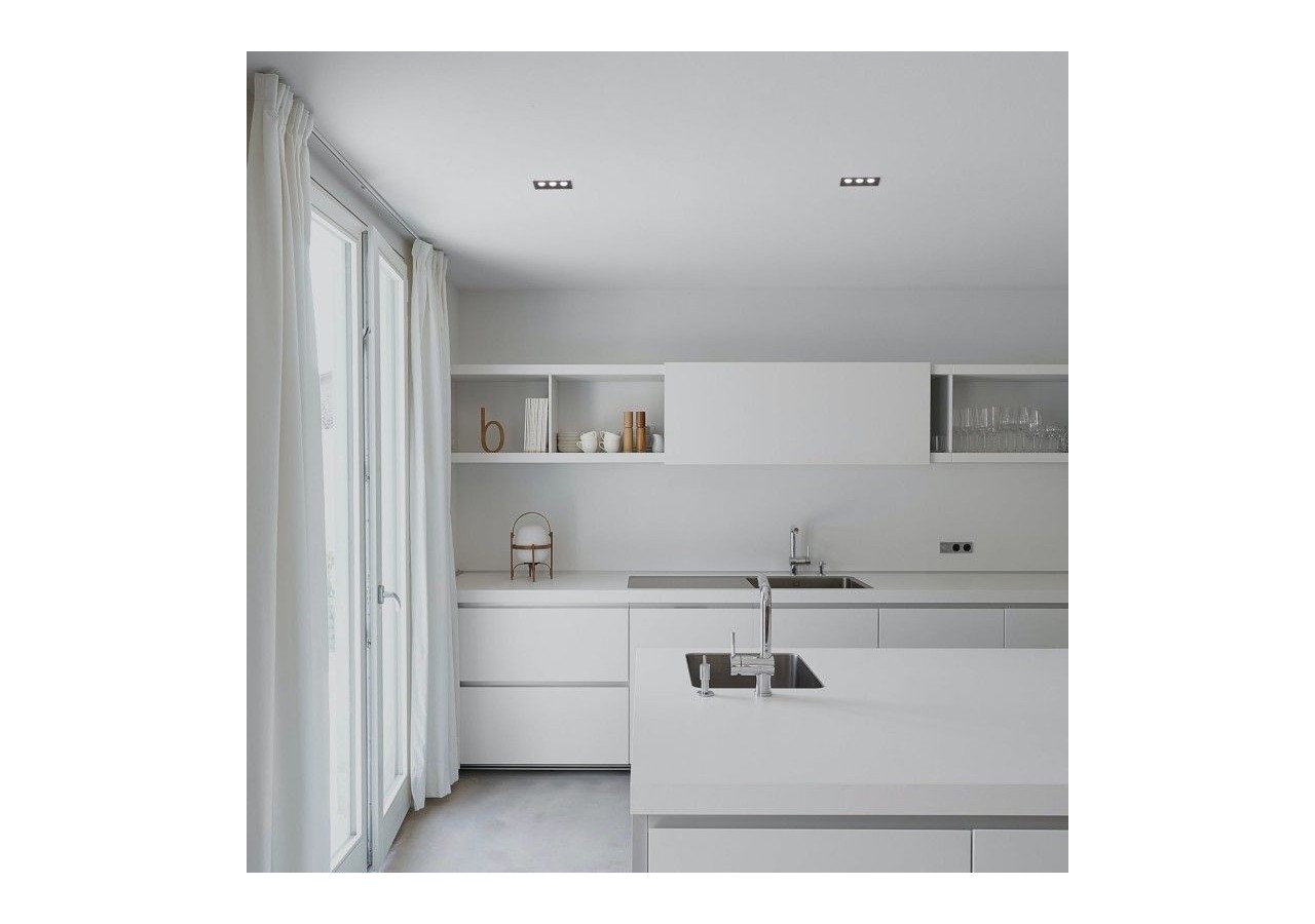 Spot linéaire LED encastré triple 6W-UGR18-IRC90-Puce OSRAM-Noir - B1218-6W-N-BN - Barcelona LED