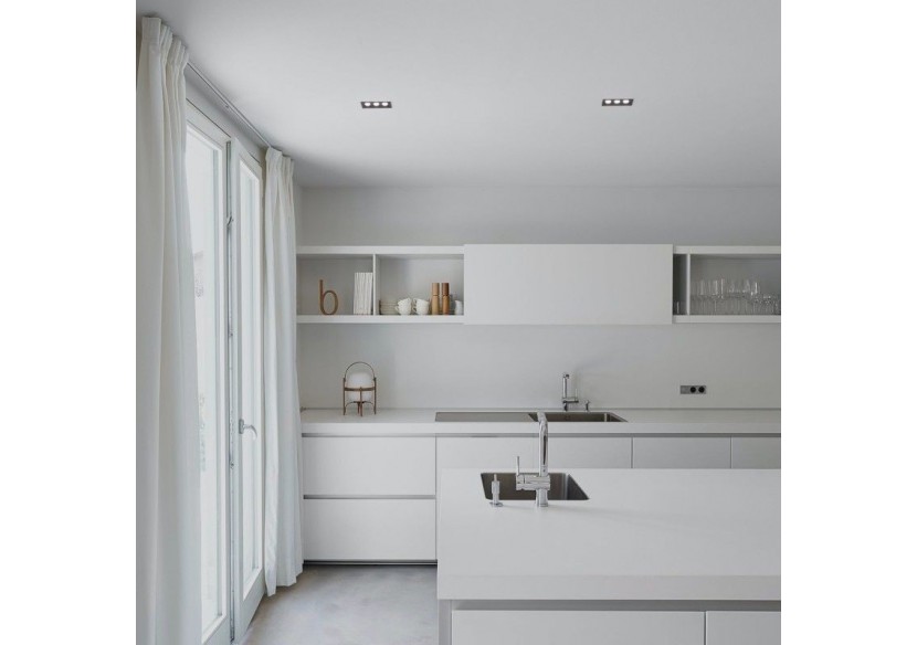 Spot linéaire LED encastré triple 6W-UGR18-IRC90-Puce OSRAM-Noir - B1218-6W-N-BN - Barcelona LED