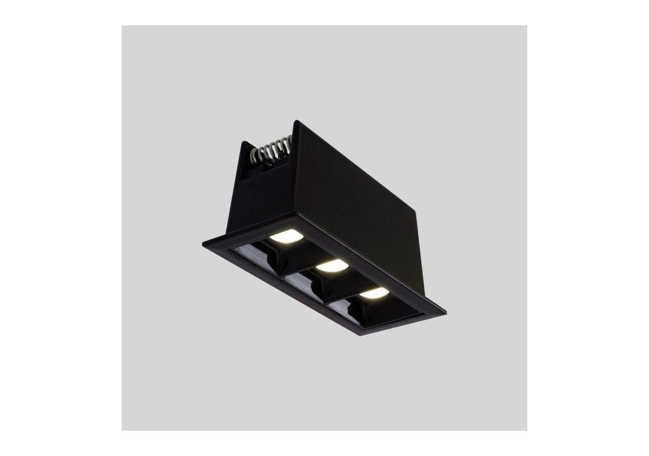 Spot linéaire LED encastré triple 6W-UGR18-IRC90-Puce OSRAM-Noir - B1218-6W-N-BN - Barcelona LED