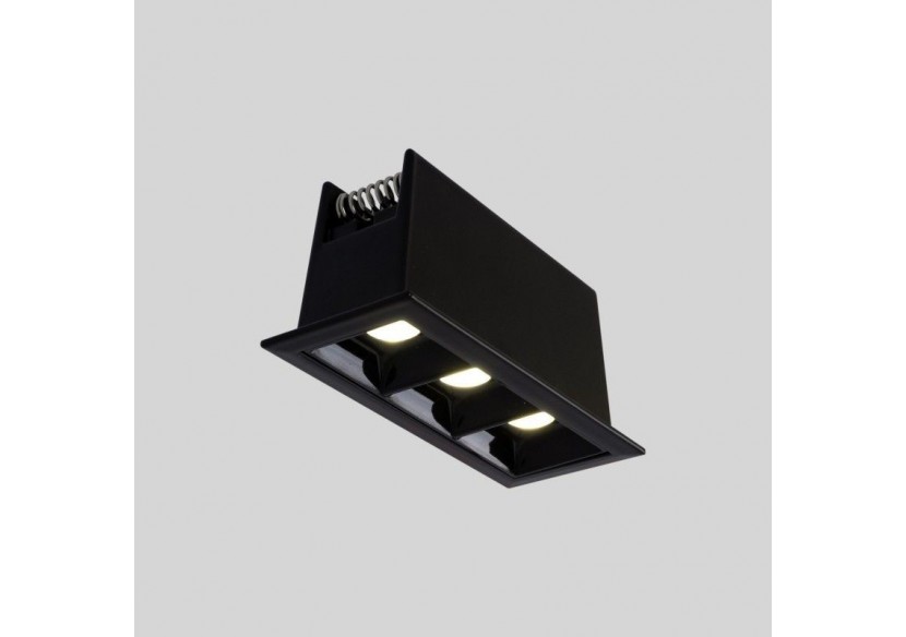 Spot linéaire LED encastré triple 6W-UGR18-IRC90-Puce OSRAM-Noir - B1218-6W-N-BN - Barcelona LED