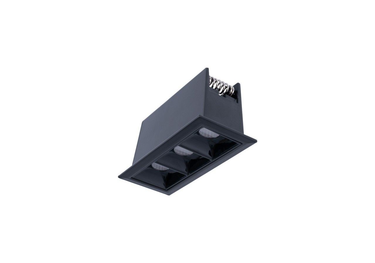 Spot linéaire LED encastré triple 6W-UGR18-IRC90-Puce OSRAM-Noir - B1218-6W-N-BN - Barcelona LED