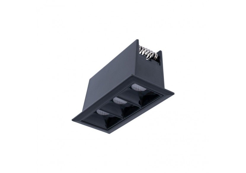 Spot linéaire LED encastré triple 6W-UGR18-IRC90-Puce OSRAM-Noir - B1218-6W-N-BN - Barcelona LED