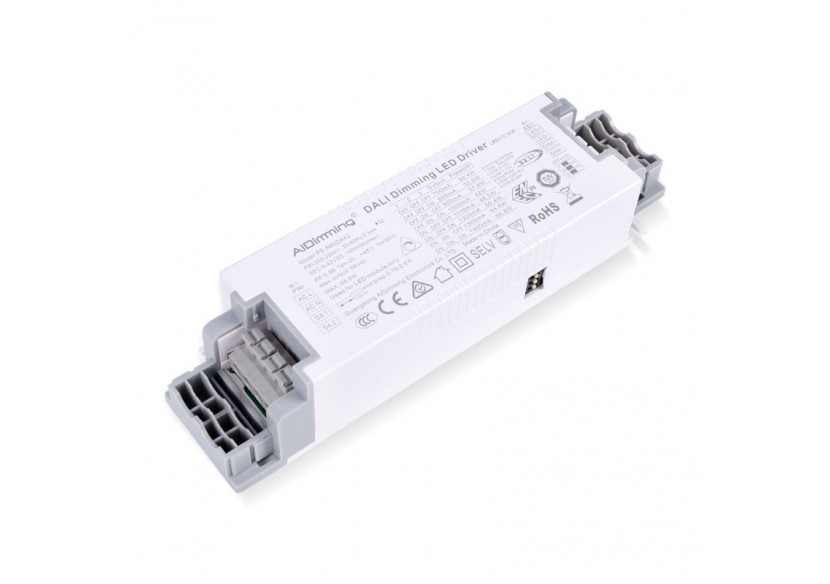 Driver dimmable par DALI + 1/0-10V + PUSH-9-42V DC-58W-Courant multiple (700-1400mA) - PE-N60DA42 - Barcelona LED