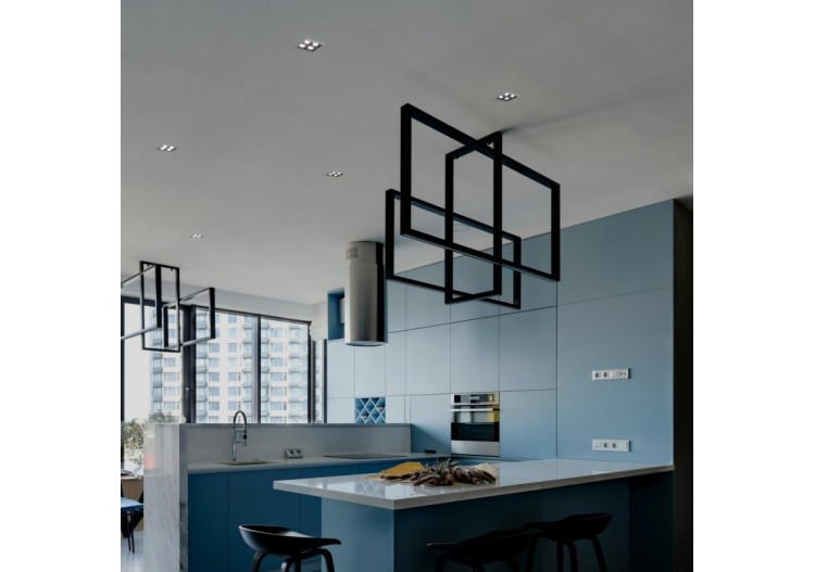 Spot LED encastrable carré 8W-4 lumières-UGR18-IRC90-Puce OSRAM-Blanc - B1217-8W-B-BN - Barcelona LED 2