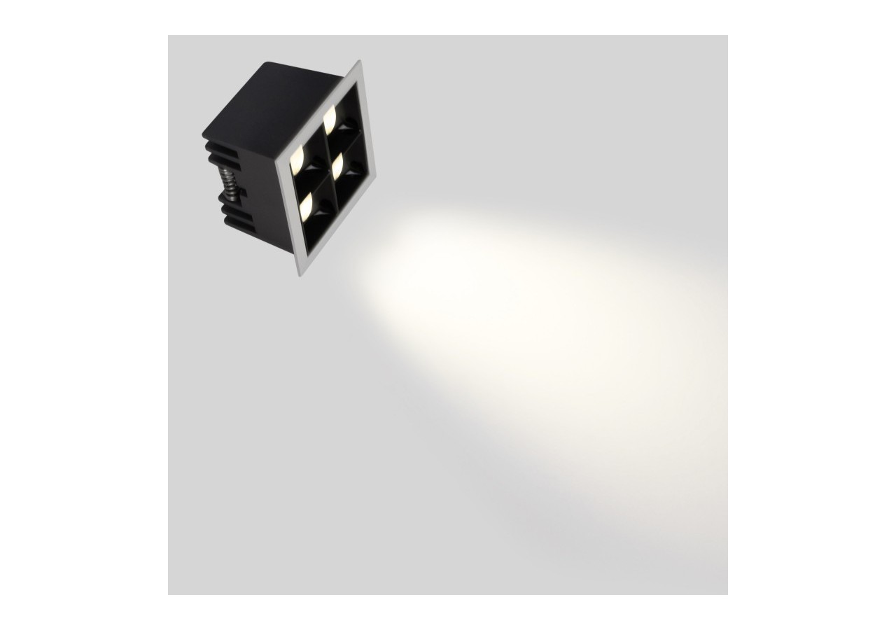 Spot LED encastrable carré 8W-4 lumières-UGR18-IRC90-Puce OSRAM-Blanc - B1217-8W-B-BN - Barcelona LED