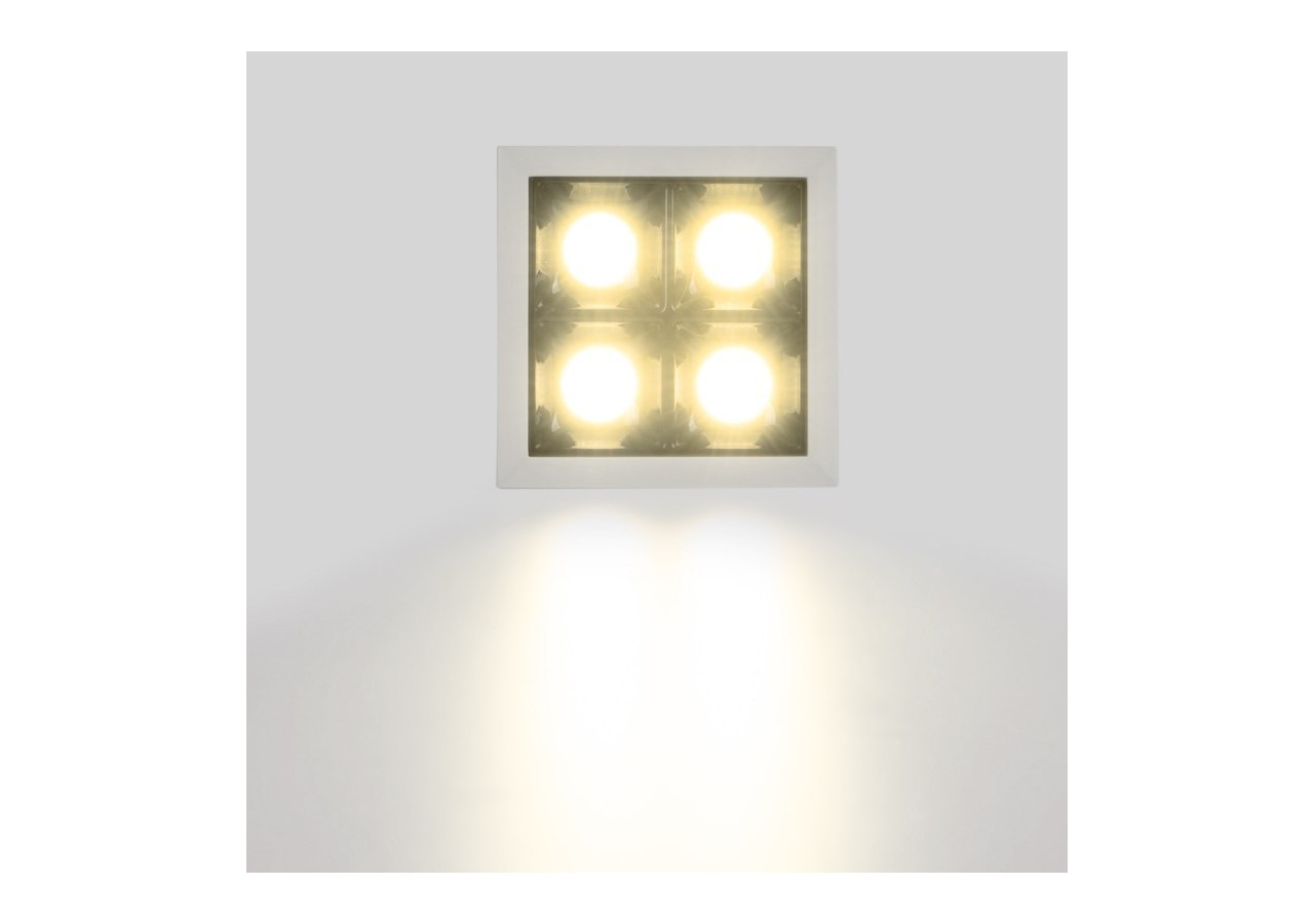 Spot LED encastrable carré 8W-4 lumières-UGR18-IRC90-Puce OSRAM-Blanc - B1217-8W-B-BN - Barcelona LED