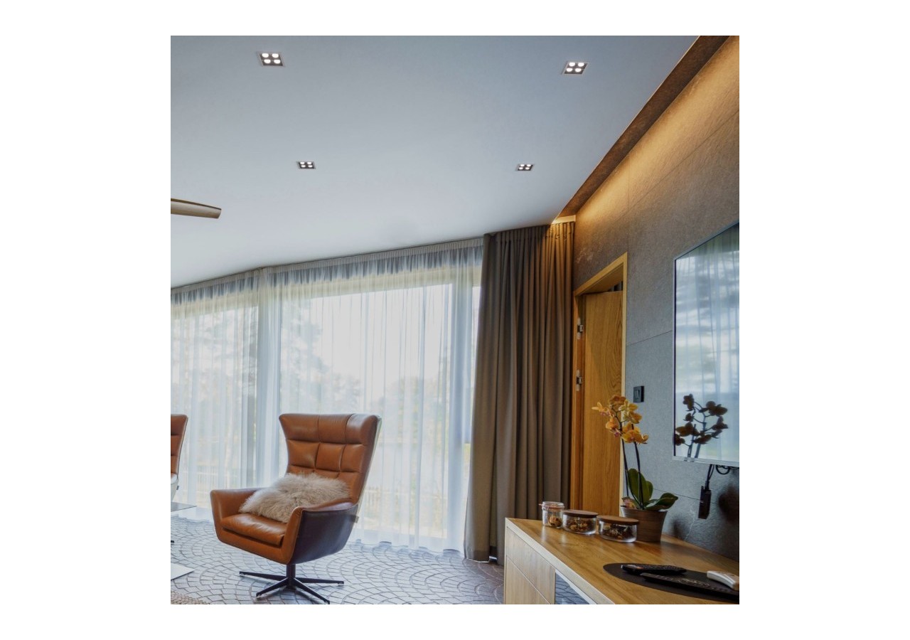 Spot LED encastrable carré 8W-4 lumières-UGR18-IRC90-Puce OSRAM-Blanc - B1217-8W-B-BN - Barcelona LED