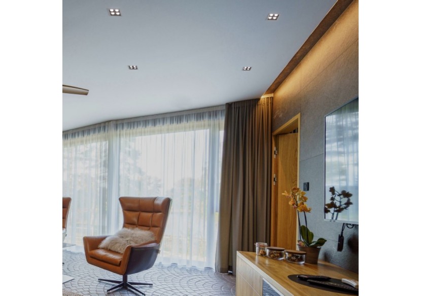 Spot LED encastrable carré 8W-4 lumières-UGR18-IRC90-Puce OSRAM-Blanc - B1217-8W-B-BN - Barcelona LED