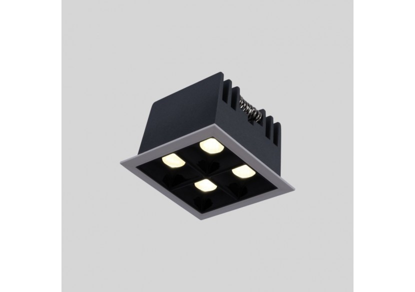 Spot LED encastrable carré 8W-4 lumières-UGR18-IRC90-Puce OSRAM-Blanc - B1217-8W-B-BN - Barcelona LED