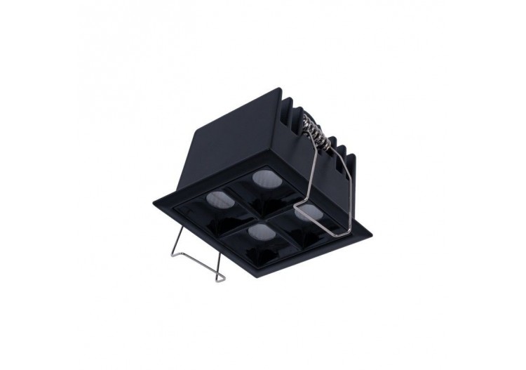 Spot LED encastrable carré 8W-4 lumières-UGR18-IRC90-Puce OSRAM-Noir - B1217-8W-N-BN - Barcelona LED