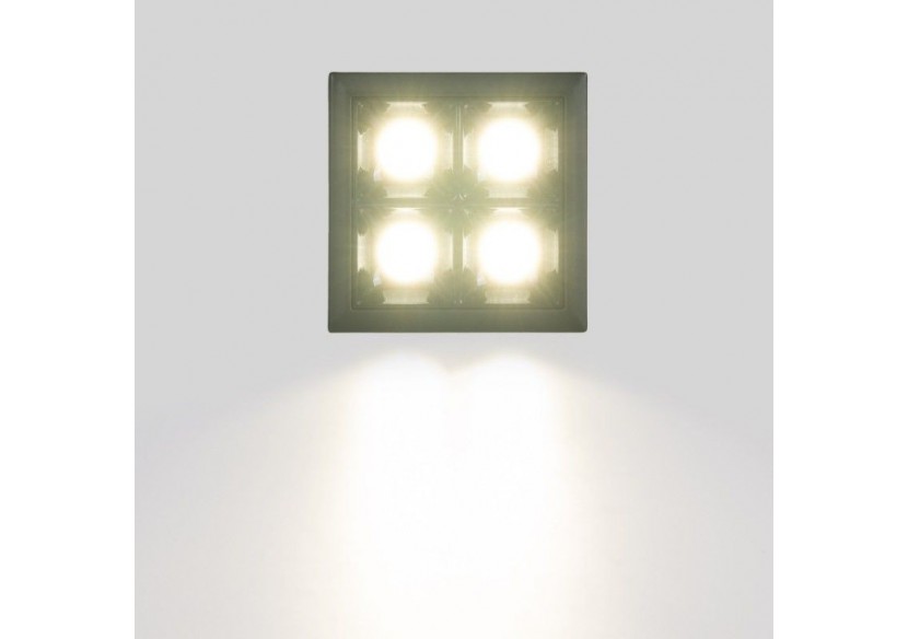 Spot LED encastrable carré 8W-4 lumières-UGR18-IRC90-Puce OSRAM-Noir - B1217-8W-N-BN - Barcelona LED