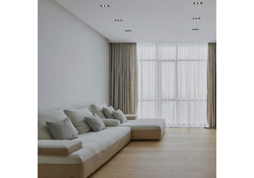 Spot LED encastrable carré 8W-4 lumières-UGR18-IRC90-Puce OSRAM-Noir - B1217-8W-N-BN - Barcelona LED