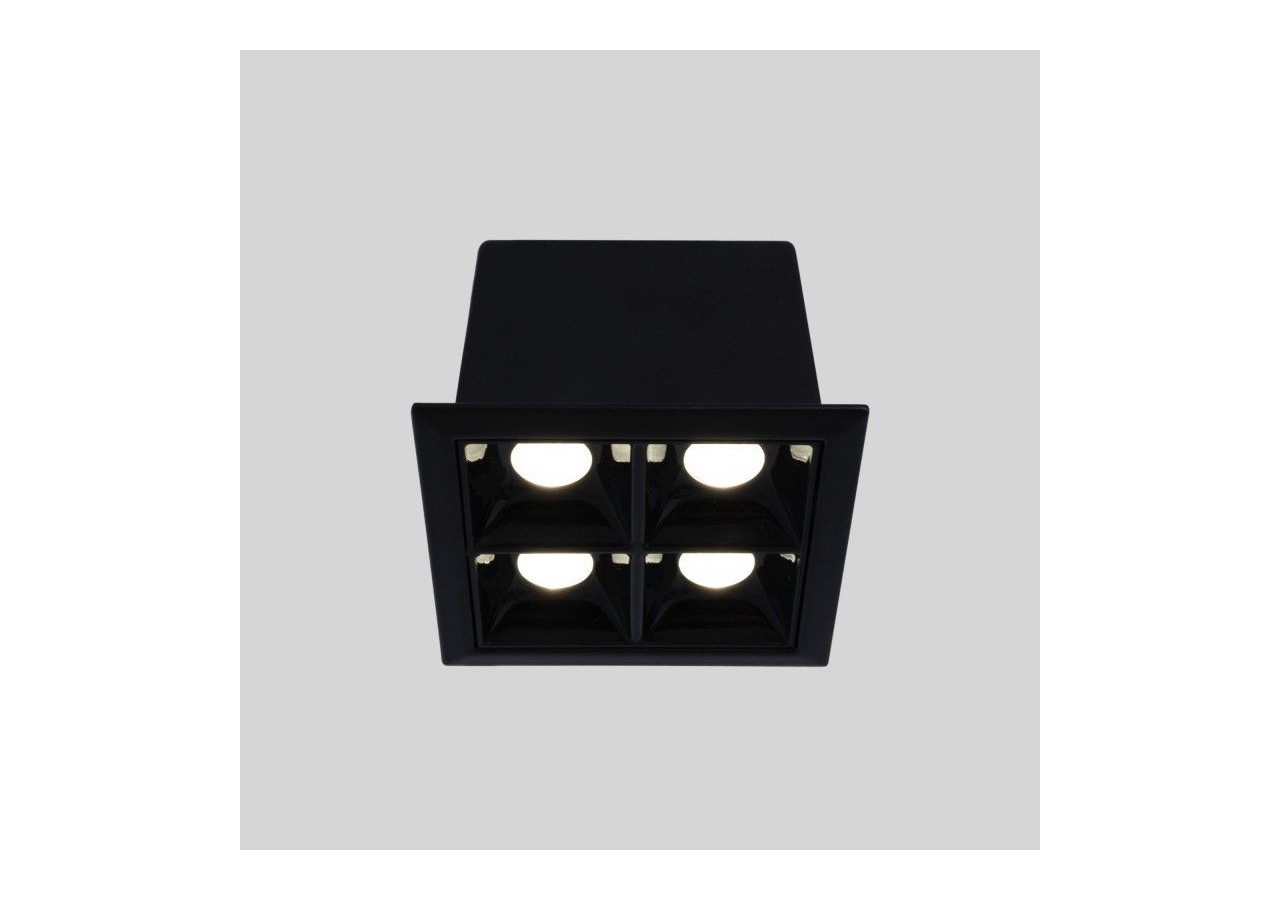 Spot LED encastrable carré 8W-4 lumières-UGR18-IRC90-Puce OSRAM-Noir - B1217-8W-N-BN - Barcelona LED