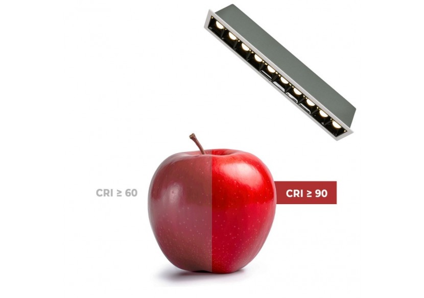 Spot linéaire LED encastré 20W-UGR18-IRC90-Puce OSRAM-Blanc - B1218-20W-B-BN - Barcelona LED