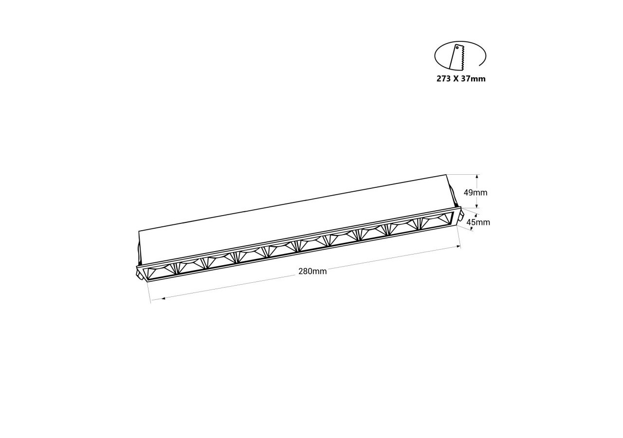 Spot linéaire LED encastré 20W-UGR18-IRC90-Puce OSRAM-Blanc - B1218-20W-B-BN - Barcelona LED