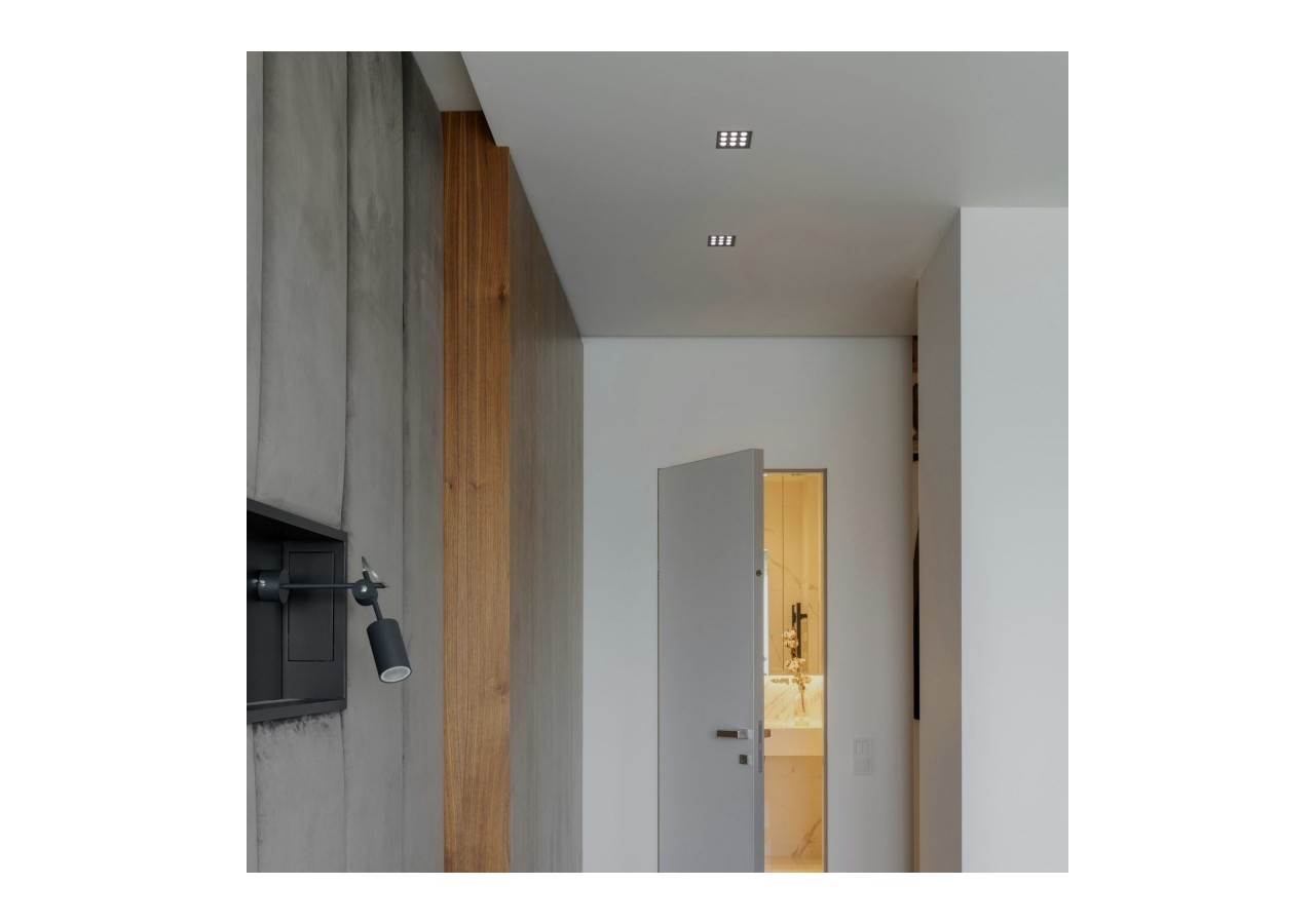 Spot LED encastrable carré 18W-9 lumières-UGR18-IRC90-Puce OSRAM-Noir - B1217-18W-N-BN - Barcelona LED