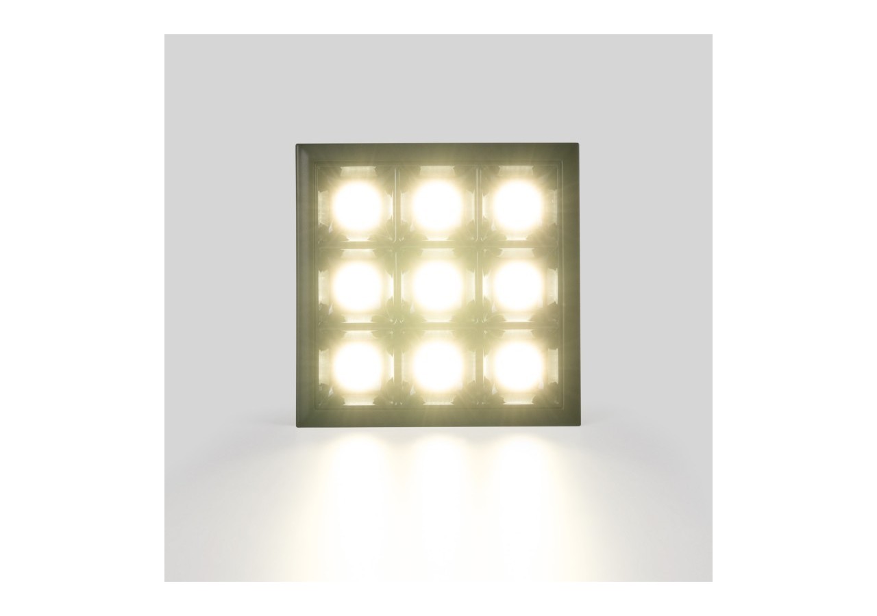 Spot LED encastrable carré 18W-9 lumières-UGR18-IRC90-Puce OSRAM-Noir - B1217-18W-N-BN - Barcelona LED