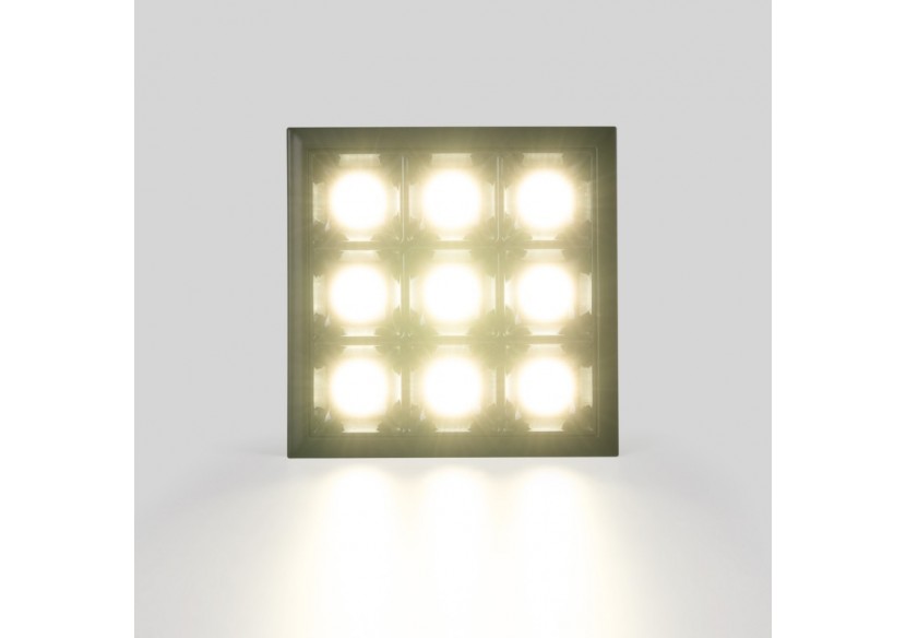 Spot LED encastrable carré 18W-9 lumières-UGR18-IRC90-Puce OSRAM-Noir - B1217-18W-N-BN - Barcelona LED