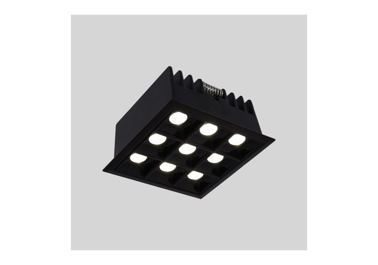 Spot LED encastrable carré 18W-9 lumières-UGR18-IRC90-Puce OSRAM-Noir - B1217-18W-N-BN - Barcelona LED