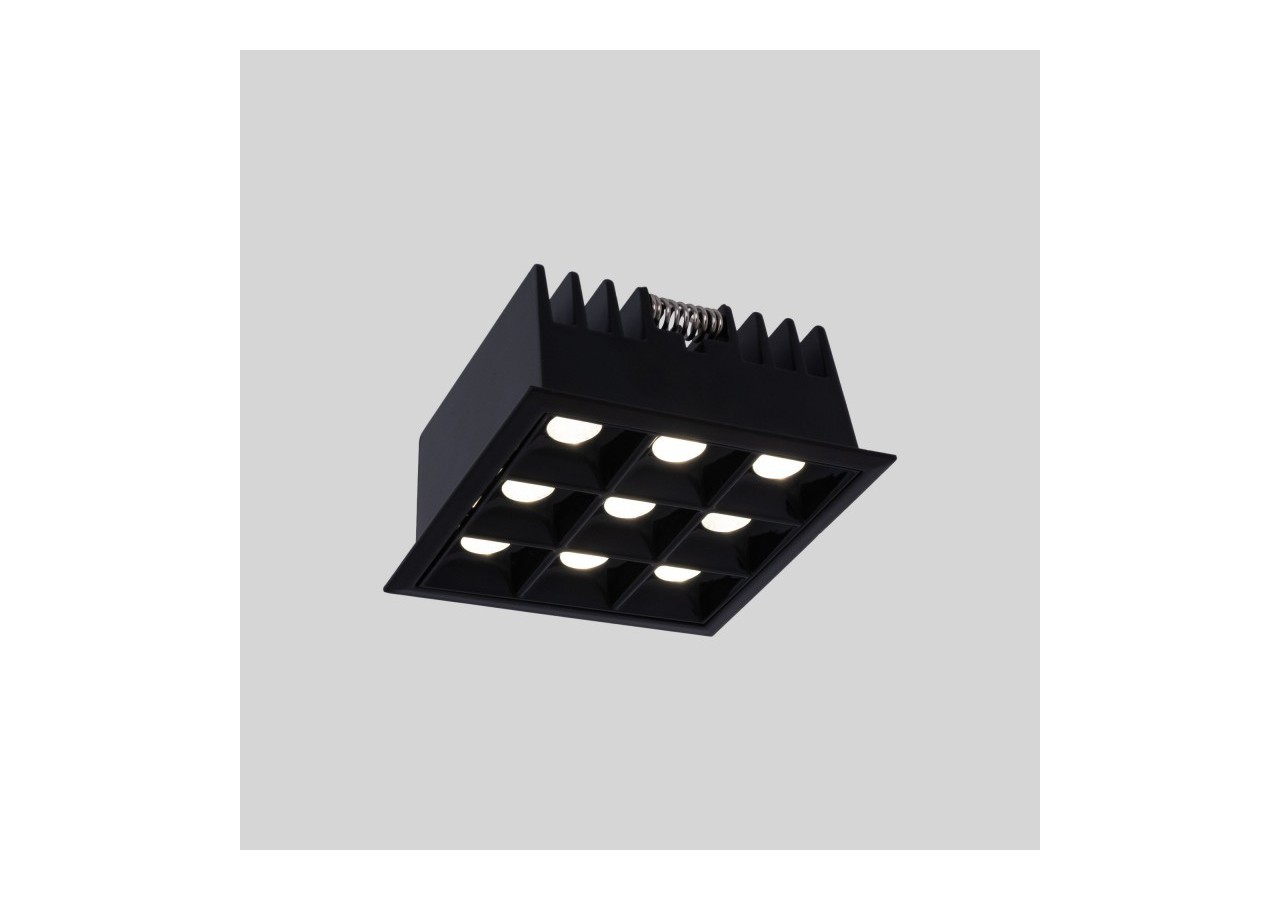 Spot LED encastrable carré 18W-9 lumières-UGR18-IRC90-Puce OSRAM-Noir - B1217-18W-N-BN - Barcelona LED