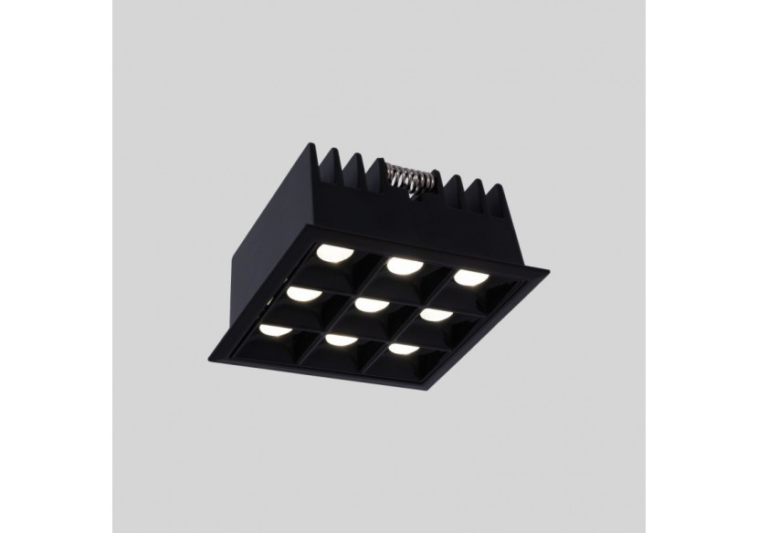 Spot LED encastrable carré 18W-9 lumières-UGR18-IRC90-Puce OSRAM-Noir - B1217-18W-N-BN - Barcelona LED