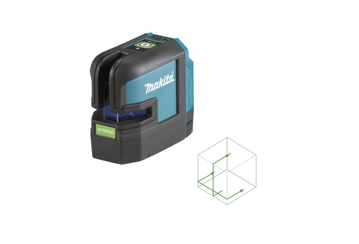 Laser lignes et 4 points croix 35 m (Laser vert) - 10,8 V (12 V max) - Makita : Confort'Mat