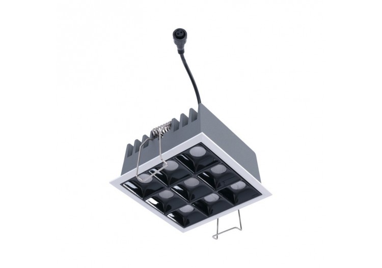 Spot LED encastrable carré 18W-9 lumières-UGR18-IRC90-Puce OSRAM-Blanc - B1217-18W-B-BN - Barcelona LED