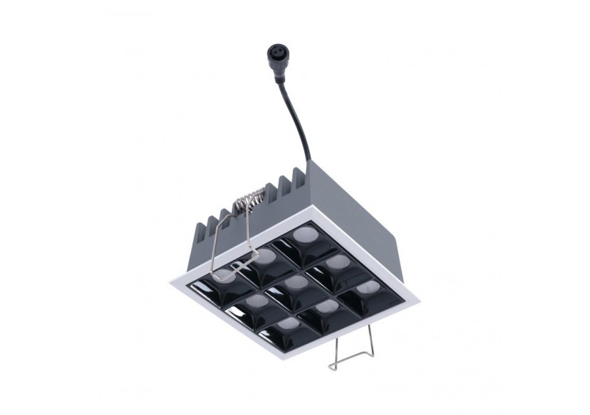 Spot LED encastrable carré 18W-9 lumières-UGR18-IRC90-Puce OSRAM-Blanc - B1217-18W-B-BN - Barcelona LED