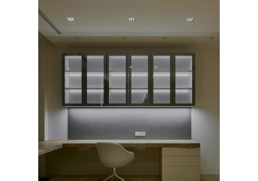 Spot LED encastrable carré 18W-9 lumières-UGR18-IRC90-Puce OSRAM-Blanc - B1217-18W-B-BN - Barcelona LED