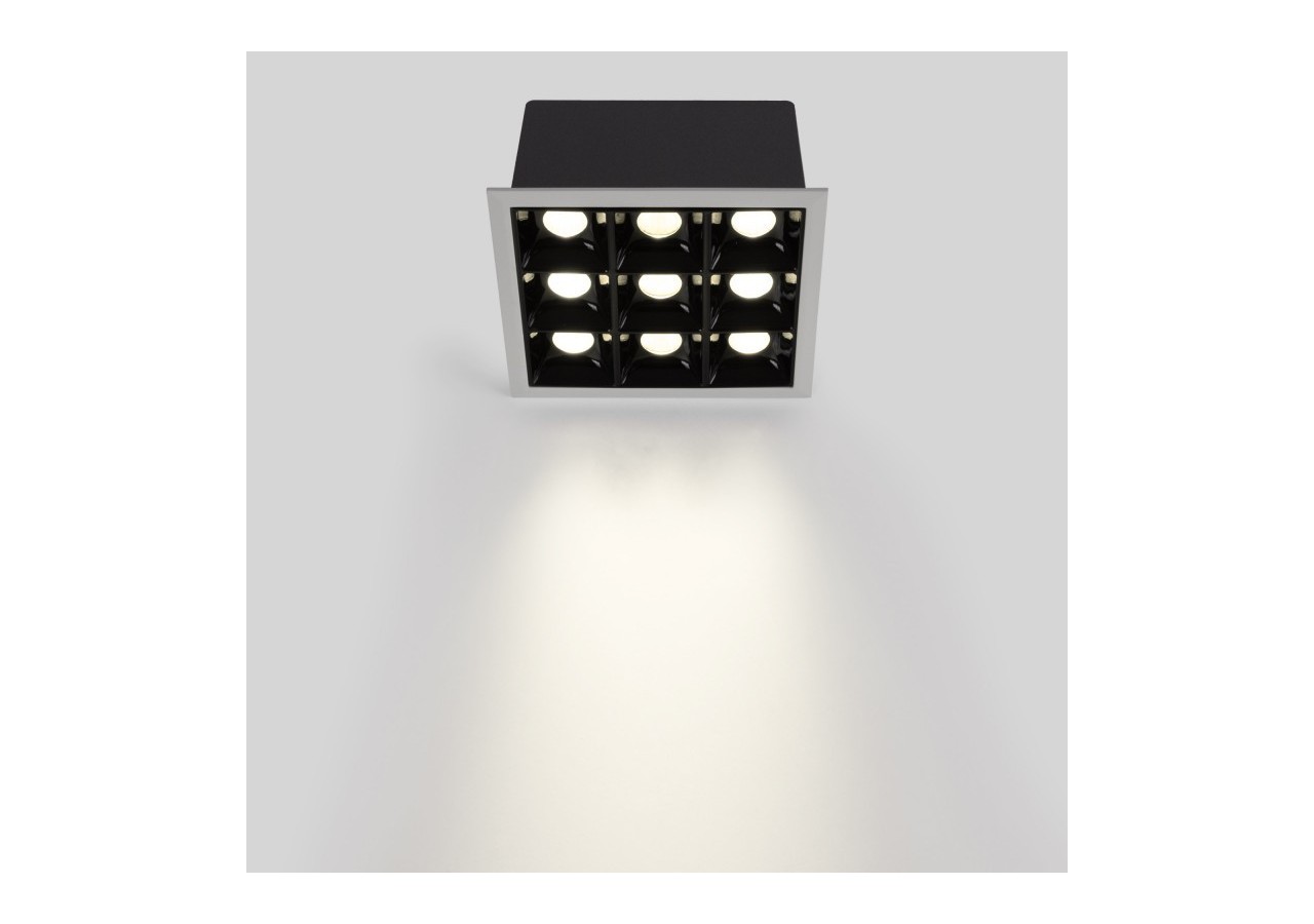 Spot LED encastrable carré 18W-9 lumières-UGR18-IRC90-Puce OSRAM-Blanc - B1217-18W-B-BN - Barcelona LED