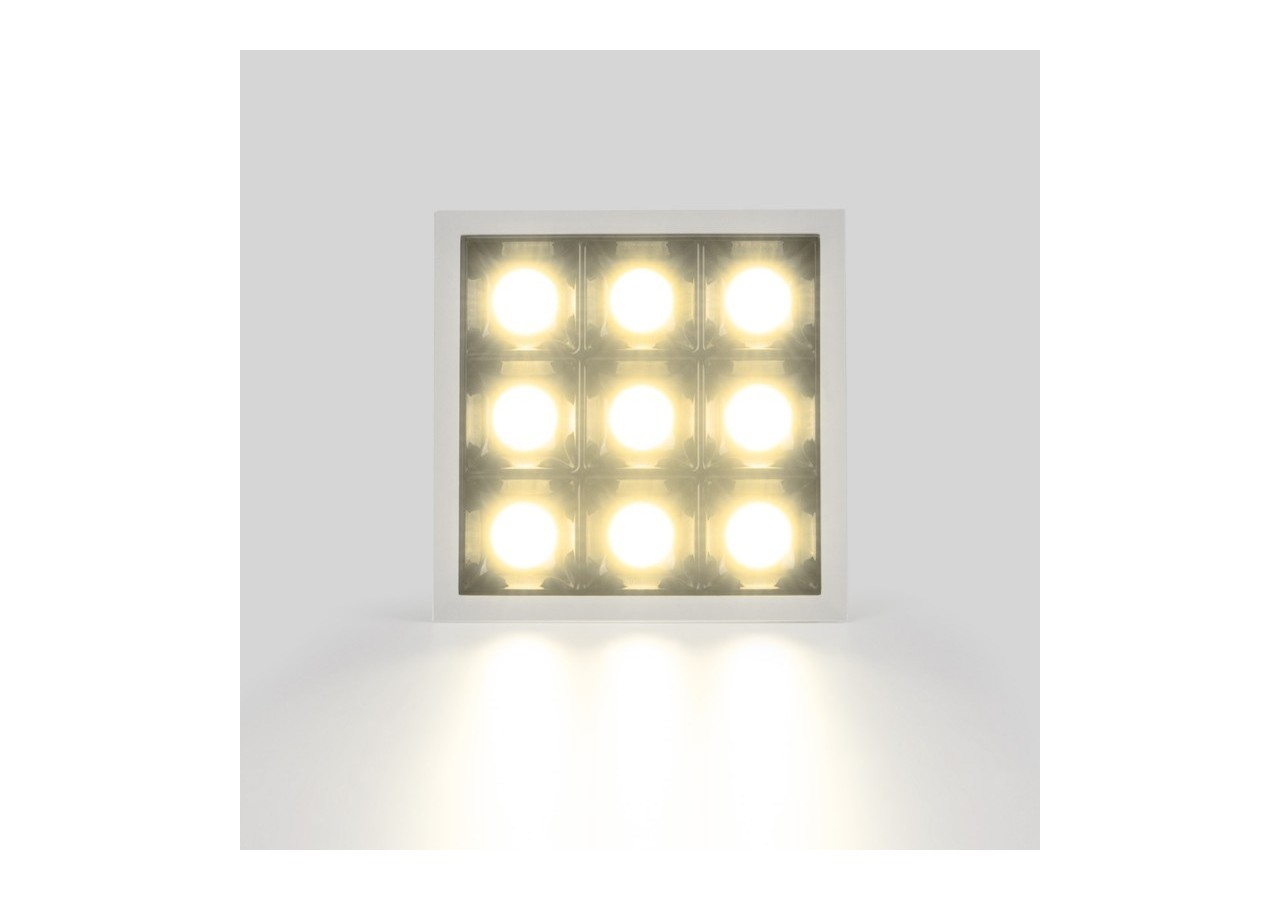 Spot LED encastrable carré 18W-9 lumières-UGR18-IRC90-Puce OSRAM-Blanc - B1217-18W-B-BN - Barcelona LED