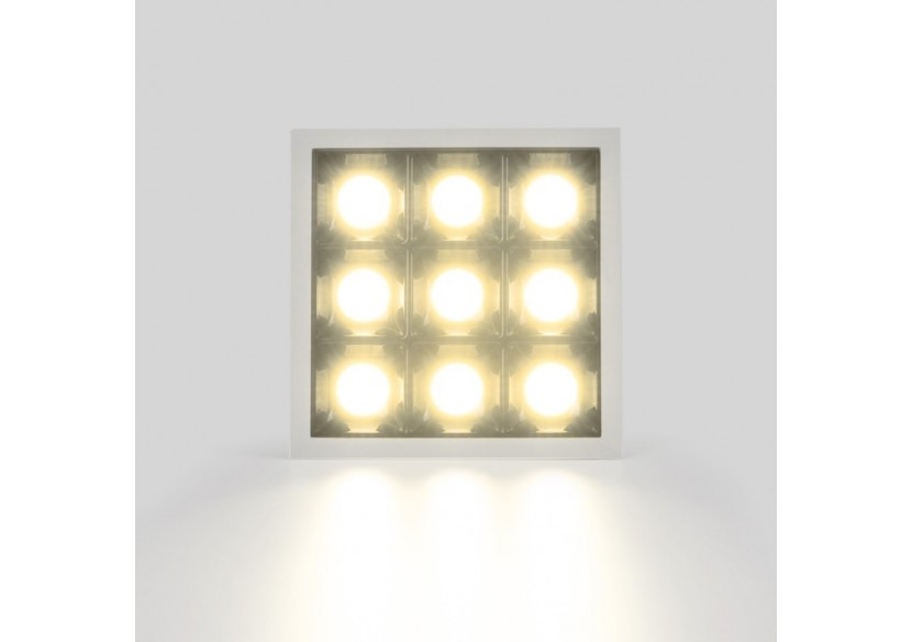 Spot LED encastrable carré 18W-9 lumières-UGR18-IRC90-Puce OSRAM-Blanc - B1217-18W-B-BN - Barcelona LED