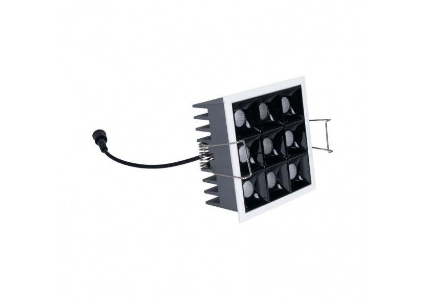 Spot LED encastrable carré 18W-9 lumières-UGR18-IRC90-Puce OSRAM-Blanc - B1217-18W-B-BN - Barcelona LED