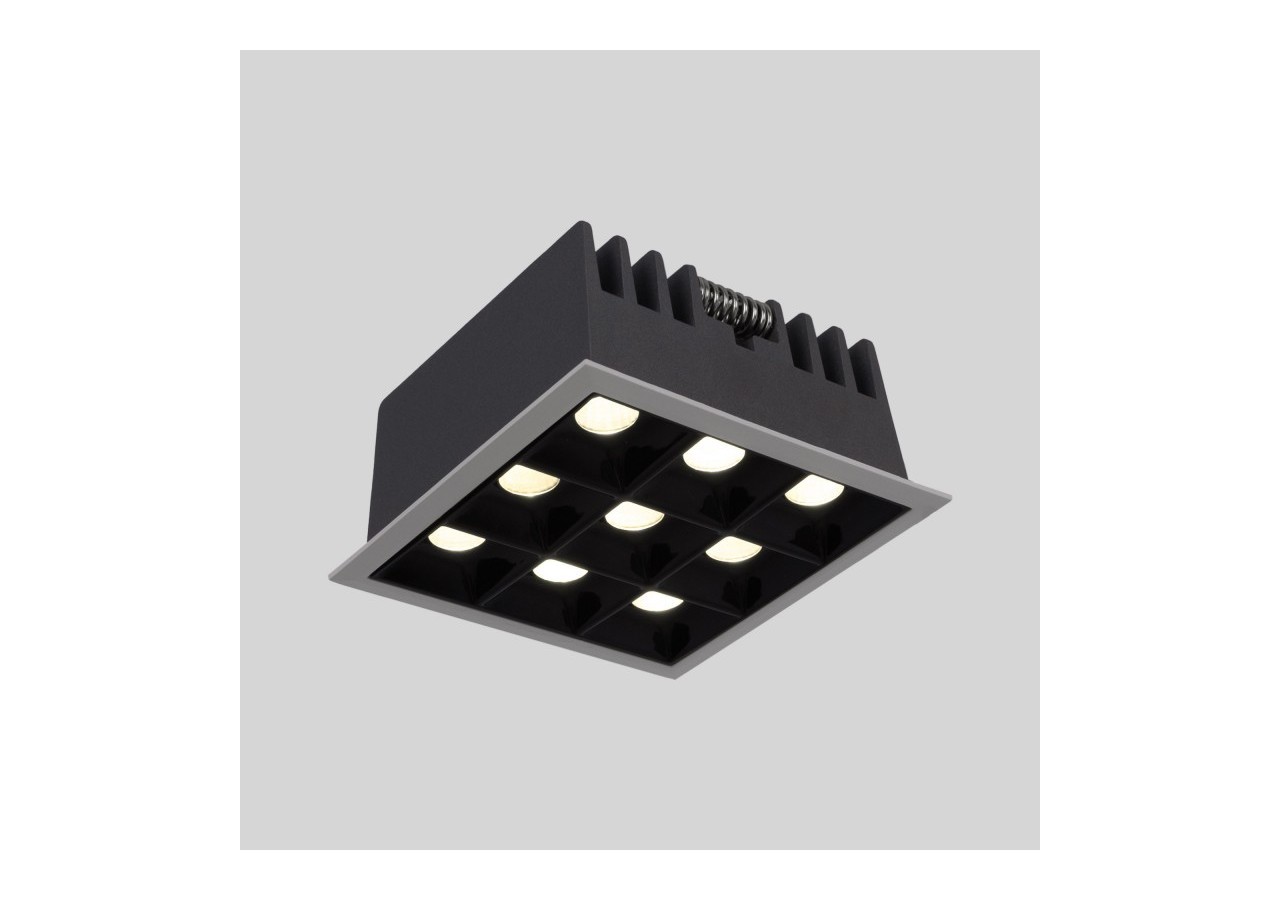 Spot LED encastrable carré 18W-9 lumières-UGR18-IRC90-Puce OSRAM-Blanc - B1217-18W-B-BN - Barcelona LED