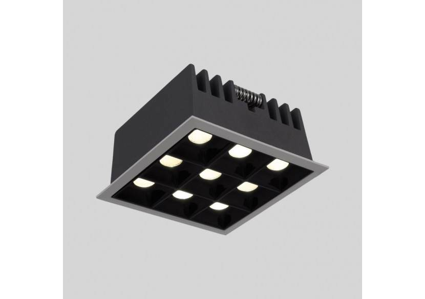 Spot LED encastrable carré 18W-9 lumières-UGR18-IRC90-Puce OSRAM-Blanc - B1217-18W-B-BN - Barcelona LED