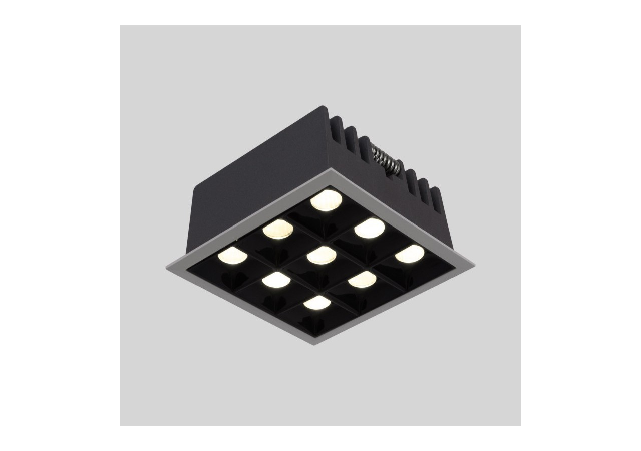 Spot LED encastrable carré 18W-9 lumières-UGR18-IRC90-Puce OSRAM-Blanc - B1217-18W-B-BN - Barcelona LED