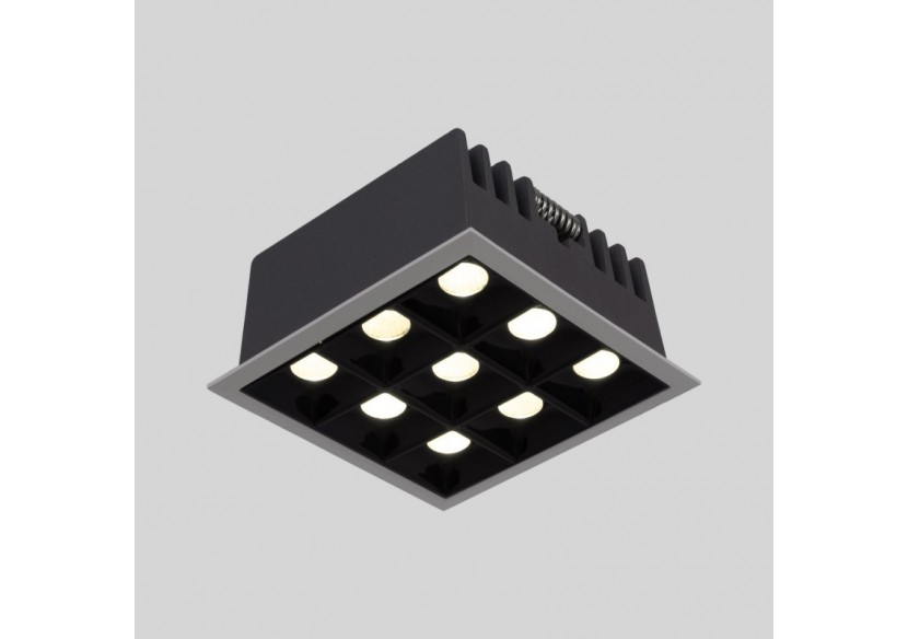 Spot LED encastrable carré 18W-9 lumières-UGR18-IRC90-Puce OSRAM-Blanc - B1217-18W-B-BN - Barcelona LED