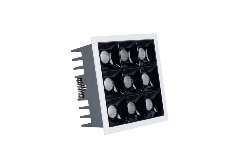 Spot LED encastrable carré 18W-9 lumières-UGR18-IRC90-Puce OSRAM-Blanc - B1217-18W-B-BN - Barcelona LED