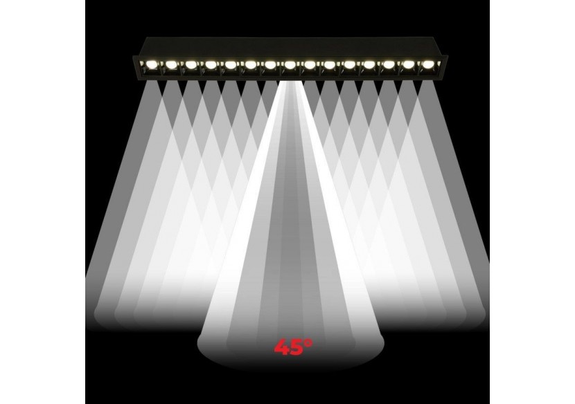 Spot linéaire LED encastré 30W-UGR18-IRC90-Puce OSRAM-4000K-Noir - B1218-30W-N-BN - Barcelona LED