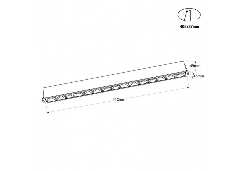 Spot linéaire LED encastré 30W-UGR18-IRC90-Puce OSRAM-4000K-Noir - B1218-30W-N-BN - Barcelona LED