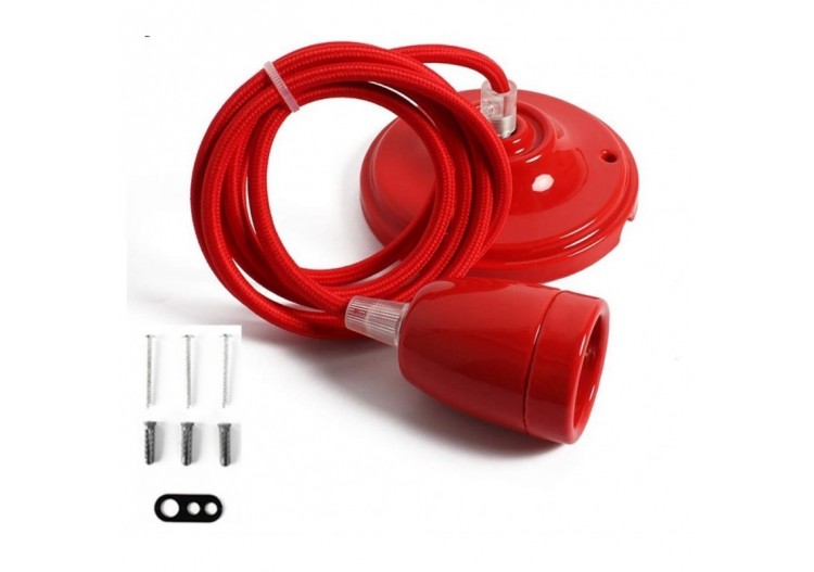 Suspension douille E27 céramique - LV122-RO - Barcelona LED