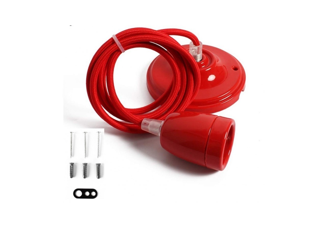 Suspension douille E27 céramique - LV122-RO - Barcelona LED