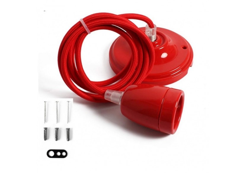 Suspension douille E27 céramique - LV122-RO - Barcelona LED