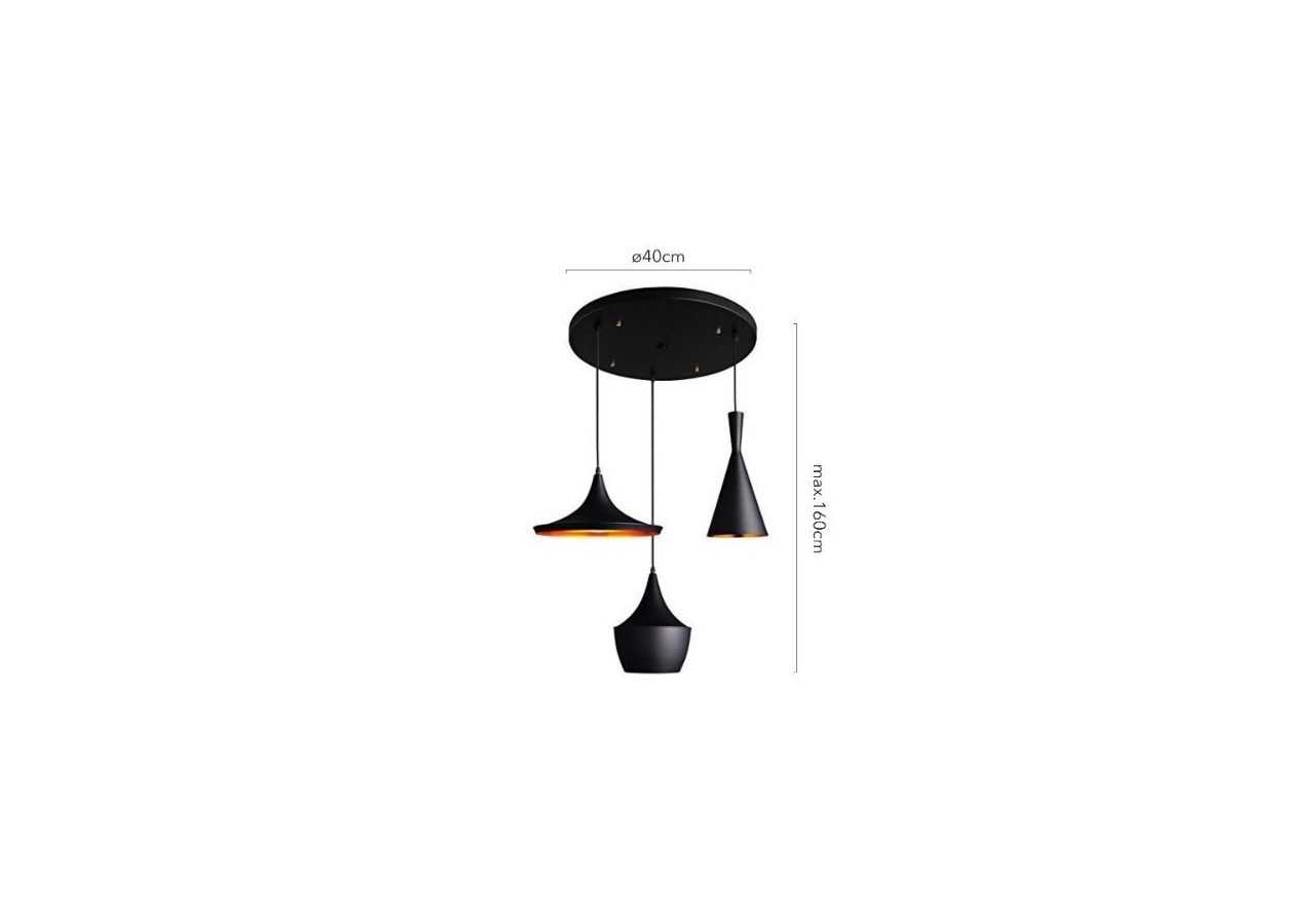 Suspension scandinave en métal 3 lampes "Trippel" - LN-3004 - Barcelona LED