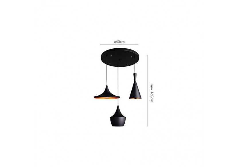 Suspension scandinave en métal 3 lampes "Trippel" - LN-3004 - Barcelona LED