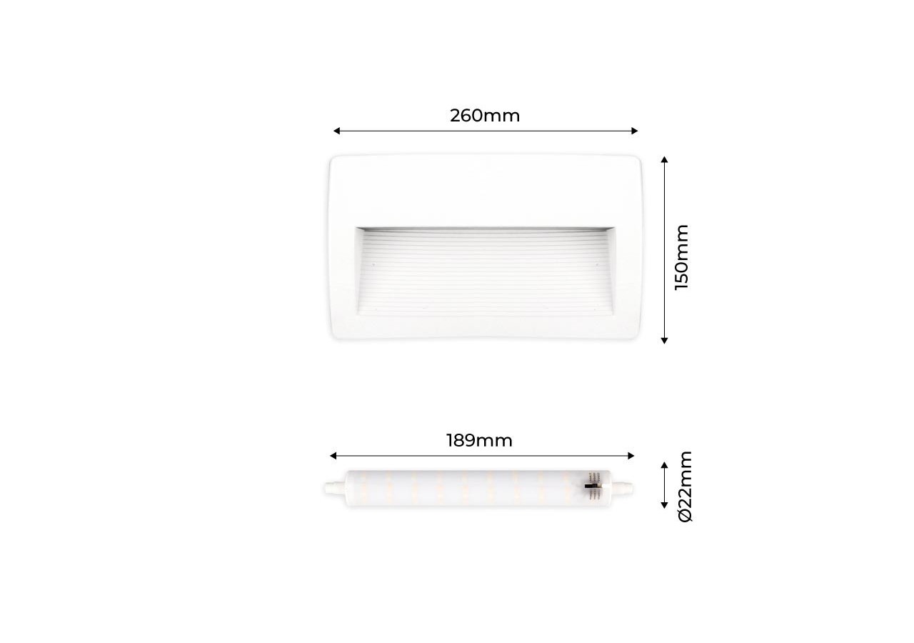 Balise murale LED CCT extérieure FUMAGALLI LORENZA 270 R7S 10,5W - AS3.000.000.WXP1K - Barcelona LED